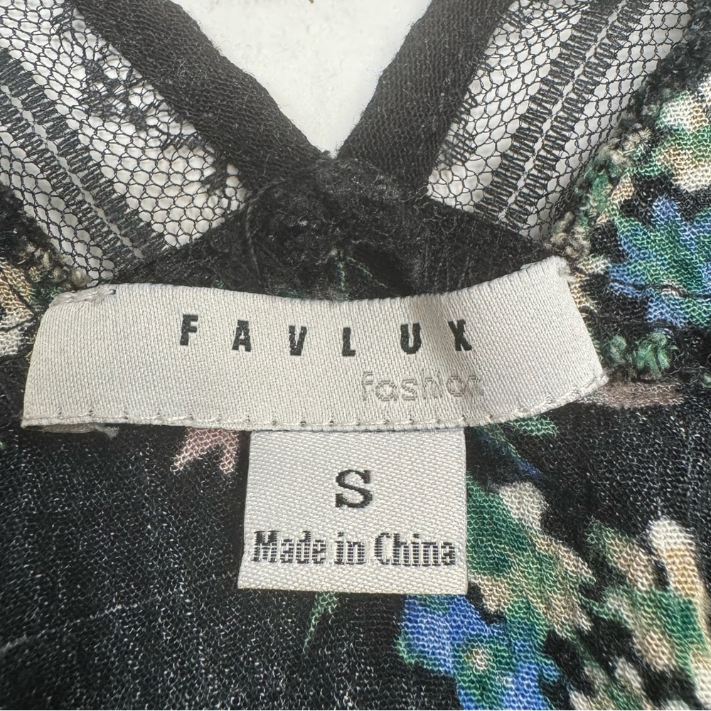 FAVLUX Peplum Babydoll Top Lace Trim Flare Sleeve Crop Ruffles Floral Fairy Y2K - Picture 7 of 13